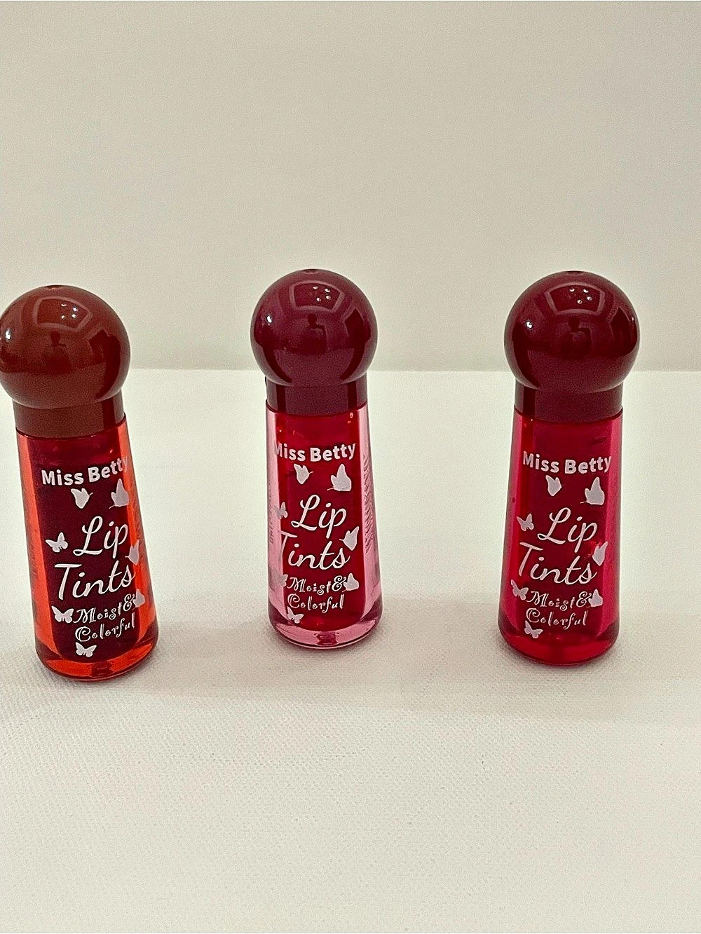 Miss Betty Lip Tints Lip Tint Set in Red, Berry and Burnt Redish color NWT